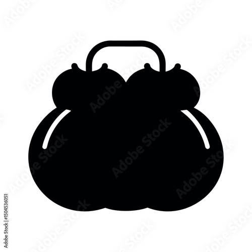 Double End Training Bag Black Vector Illustration