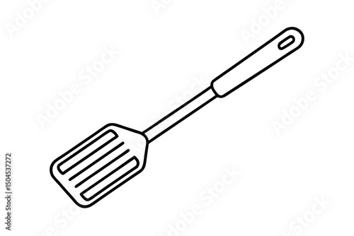 Kitchen utensil line art simple spatula design