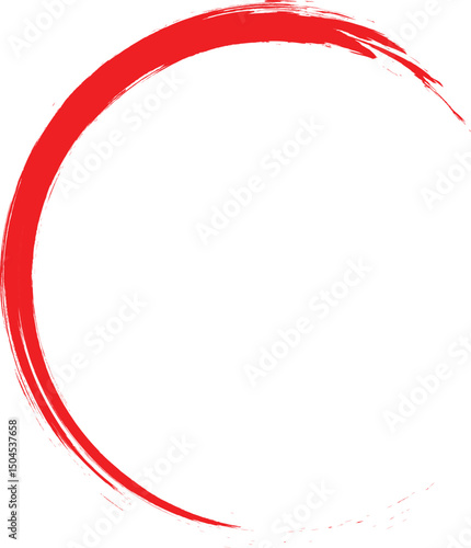 Red Brush half Circle