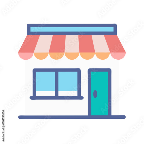 Shop Building Icon Representing Retail Storefront, Commercial Space, and Business Outlet