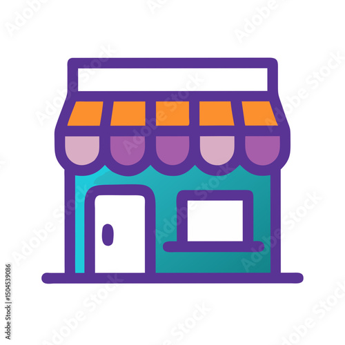 Shop Building Icon Representing Retail Storefront, Commercial Space, and Business Outlet