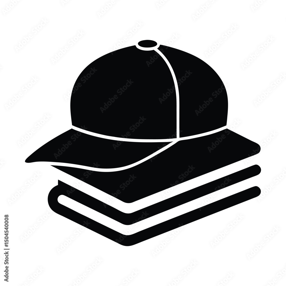 Fototapeta premium cap on top of book stack icon