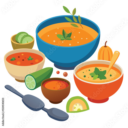 Soup food isolated on white background