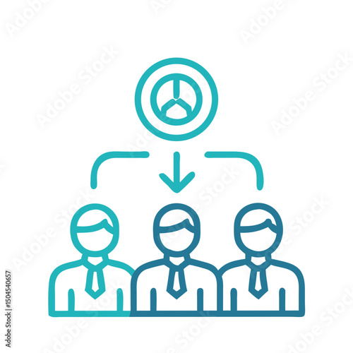 Team with Leader Icon Representing Leadership and Group Collaboration