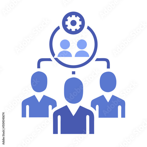 Team with Leader Icon Representing Leadership and Group Collaboration
