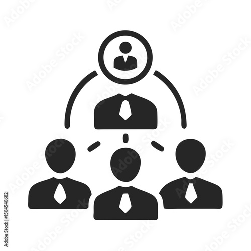 Team with Leader Icon Representing Leadership and Group Collaboration