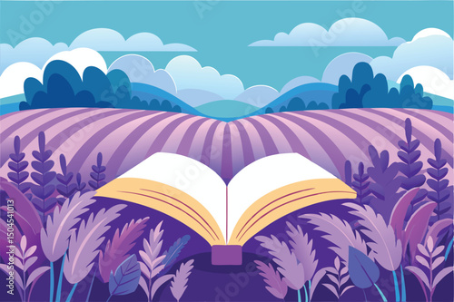 Open book on the beach with sun and sky evokes the magic of reading and learning in nature