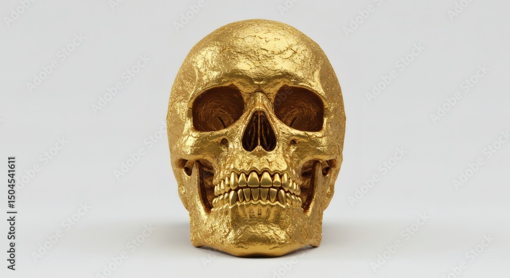Obraz premium golden skull on white background