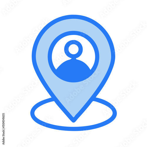User Location Pin Icon Representing Personal Position and Geolocation