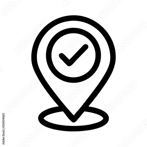 Verified Location Pin Icon Representing Confirmed and Accurate Location