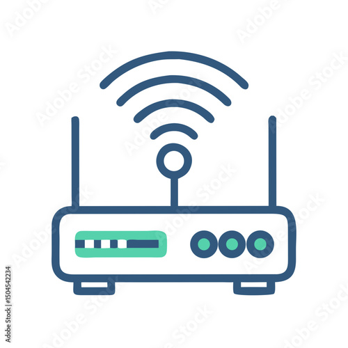 Wireless Router Icon Representing Home Internet and Network Connection