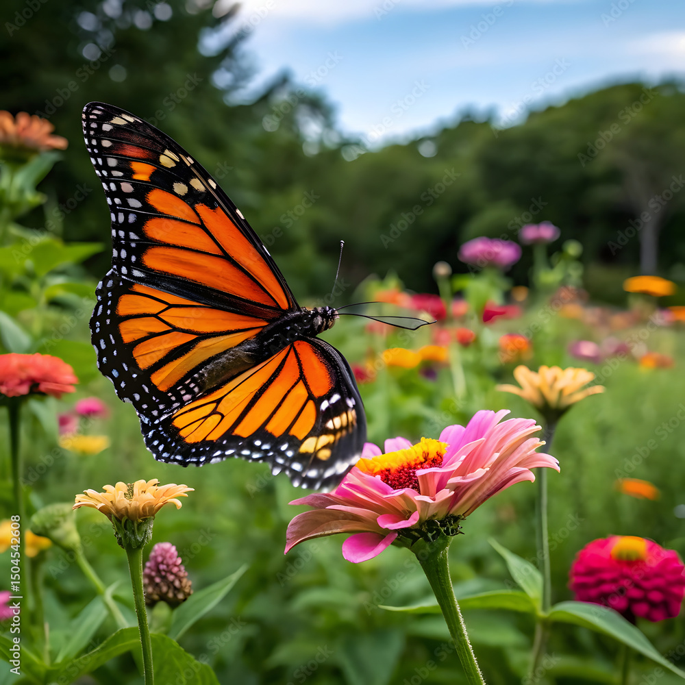 Fototapeta premium butterfly on flower