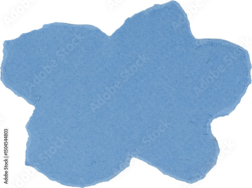 blue paper cloud isolated on white background, kids DIY paper art and craft elements PNG