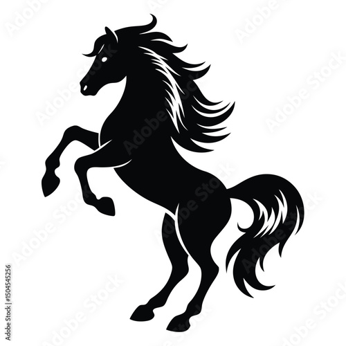 Running Horse Silhouette vector clipart 