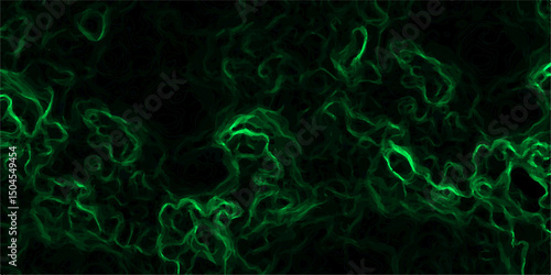 Abstract digital background with faint, glowing green electric lines and fluid. Nebula-inspired void, with glowing filaments and deep. Vivid liquid aquarelle paint paper texture canvas element 