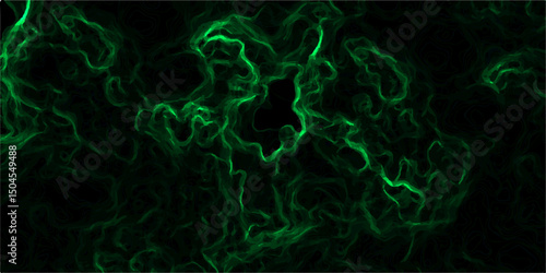 Abstract digital background with faint, glowing green electric lines and fluid. Nebula-inspired void, with glowing filaments and deep. Vivid liquid aquarelle paint paper texture canvas element 