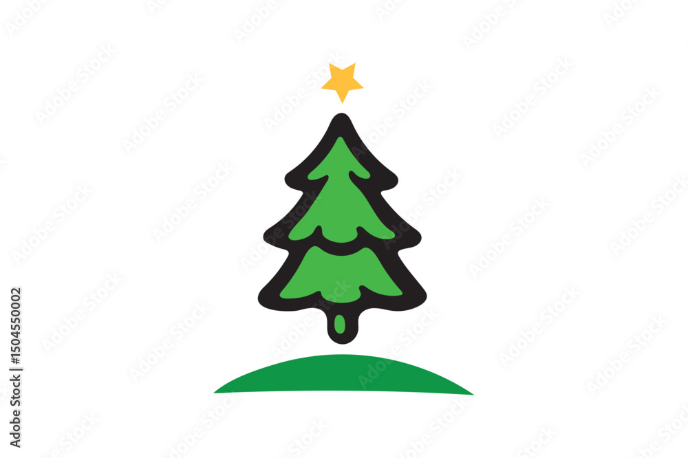 Christmas tree vector icon on white background.02 Christmas tree vector icon on white background.02