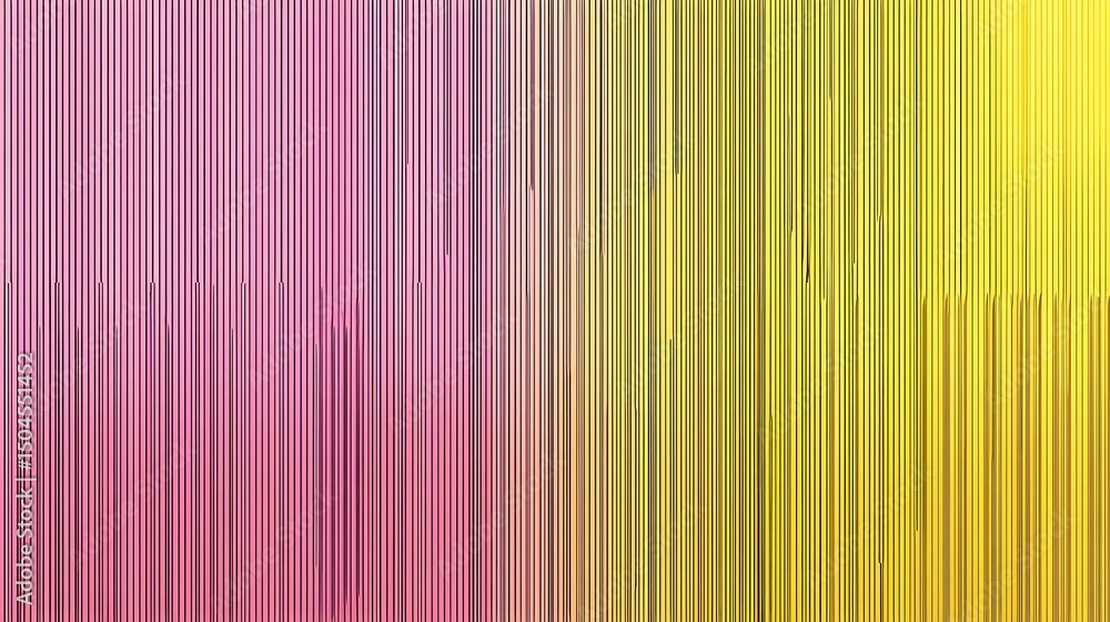 Fototapeta premium Vertical pattern of pink and yellow lines, ideal for cheerful design themes, wrapping paper, and modern surface graphics.