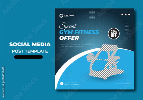 Special gym fitness offer social media post design template