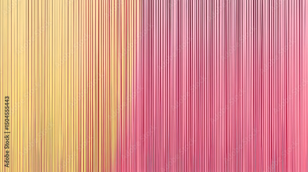Fototapeta premium Vertical pattern of pink and yellow lines, ideal for cheerful design themes, wrapping paper, and modern surface graphics.