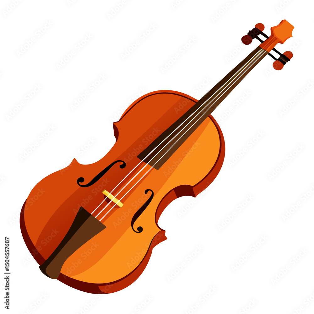 Fototapeta premium violin vector illustration isolated on transparent background