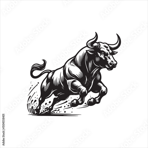 Bull Rodeo Showdown – Cowboy Riding a Bucking Bull in Action

