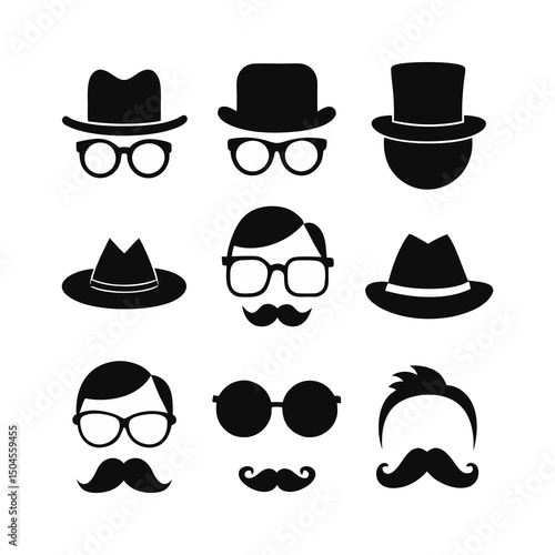 Gentlemen's Accessories Silhouettes Set