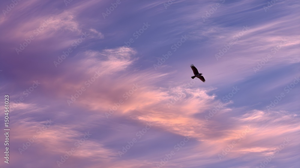 Obraz premium Radiant Bird in Flight Across Azure Sky – Cinematic Morning Visual for Eco-Tourism and Digital Wellness Campaigns