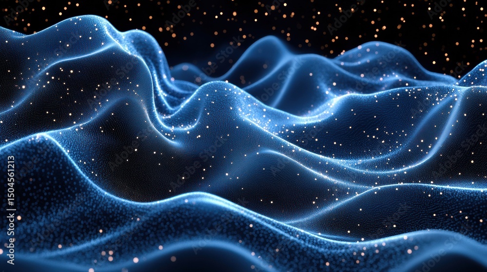 Obraz premium Abstract data stream flowing lines and dots