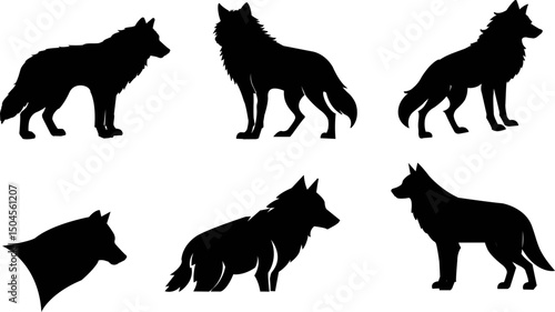 Black Wolf Silhouette Art | Bold Wild Animal Vector Design