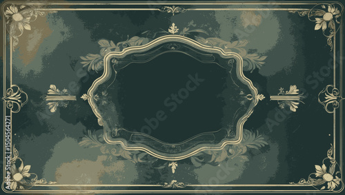 Vintage catalog page background with decorative borders and classic typography