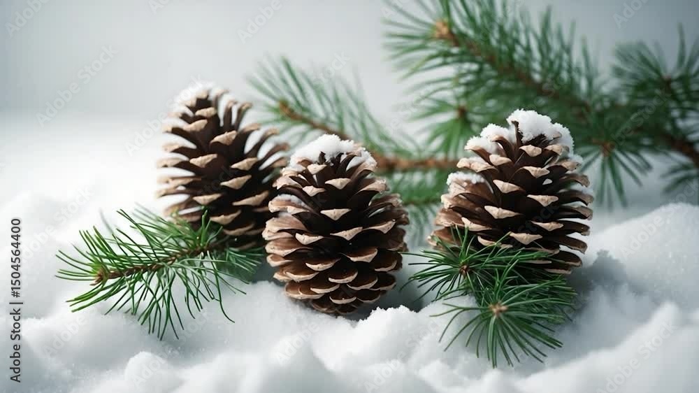 Spruce branch with cones on a white backdrop. Spruce branch with cones on a white backdrop.