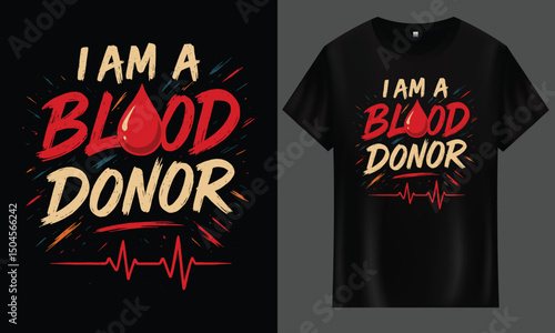 I Am a Blood Donor vector t-shirt design isolated from the background for donation awareness campaigns
