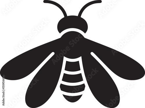 vector illustration of a bee silhouette 