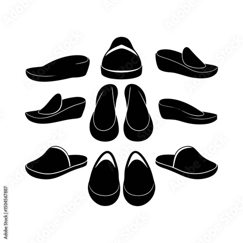 Slipper and Mule Shoe Silhouettes