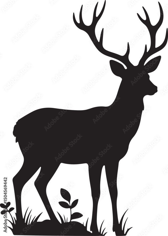 Obraz premium deer silhouette vector