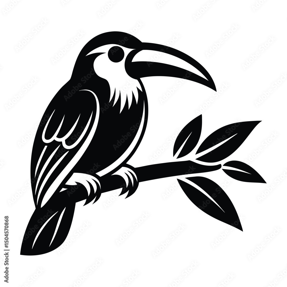 Obraz premium toucan silhouette vector illustration