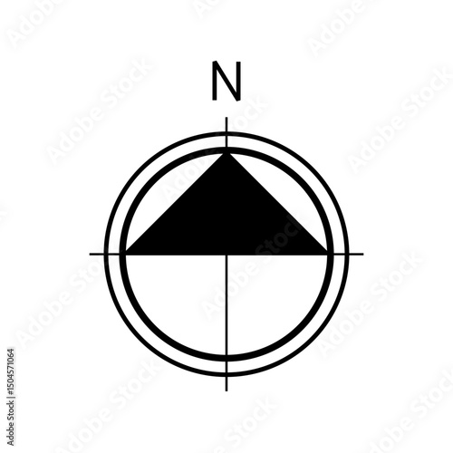 Architectural north arrow and compass outline vector