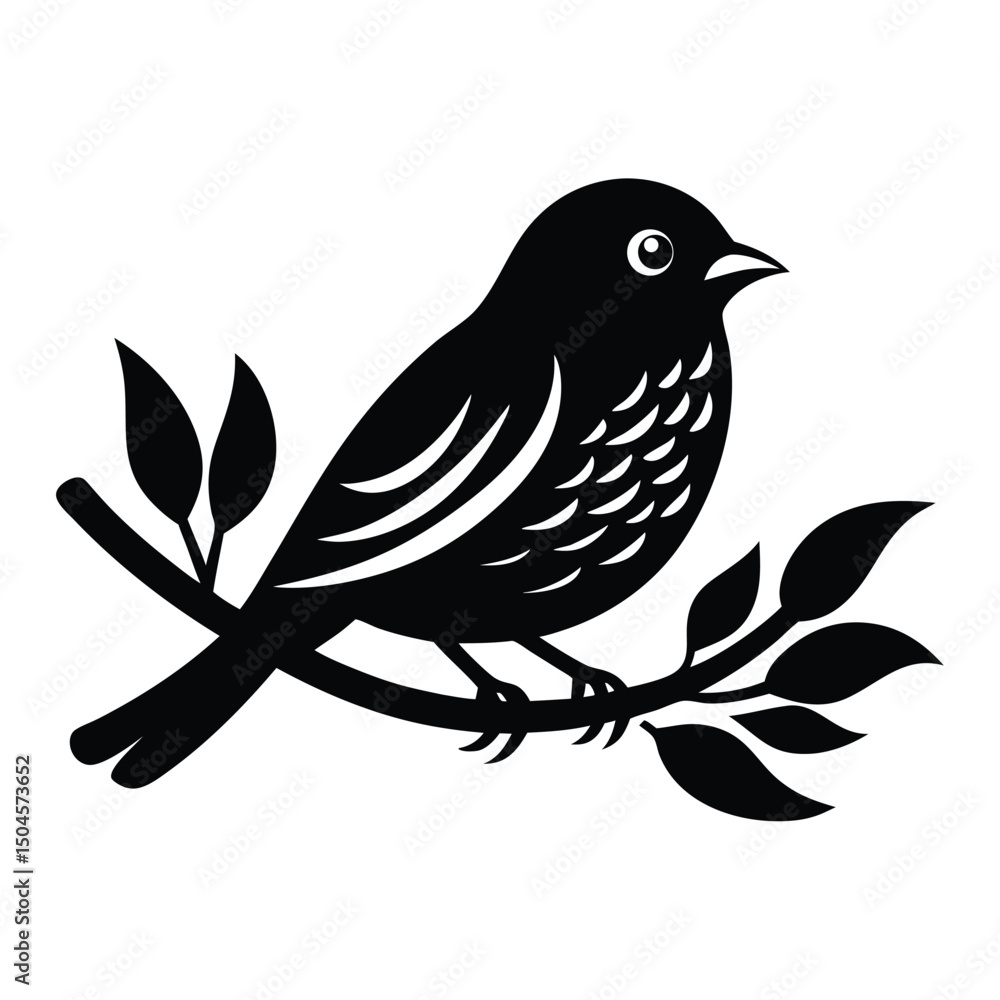 Bird icon, silhouette, black and white logo on white background Bird icon, silhouette, black and white logo on white background