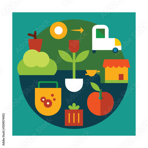 Composting Process in Organic Farming Concept