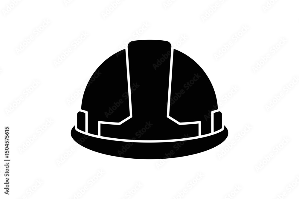 Fototapeta premium Black and white construction worker helmet