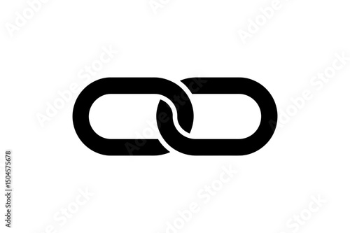 Two interlocked rounded rectangle links