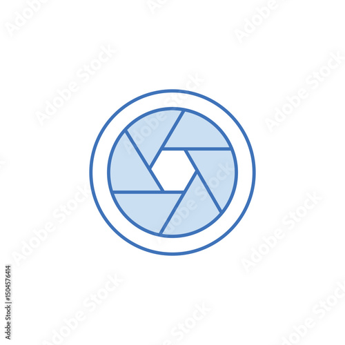 Lens icon design with white background stock illustration