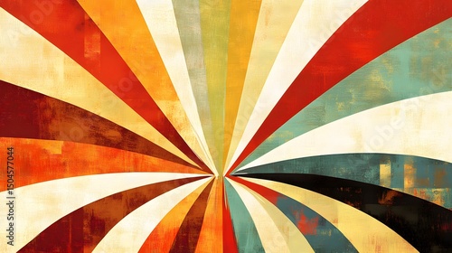 Wallpaper Mural Abstract Sunburst Retro Vintage Art Design Torontodigital.ca