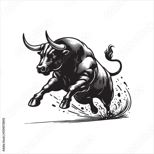 Bull Rodeo Showdown – Cowboy Riding a Bucking Bull in Action

