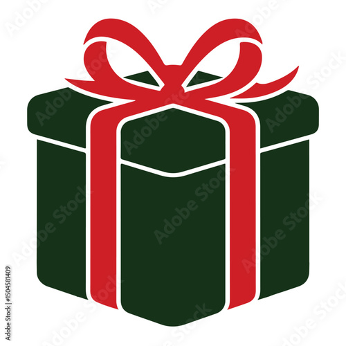 A wrapped red gift box with a green bow offers a delightful surprise for any holiday celebration