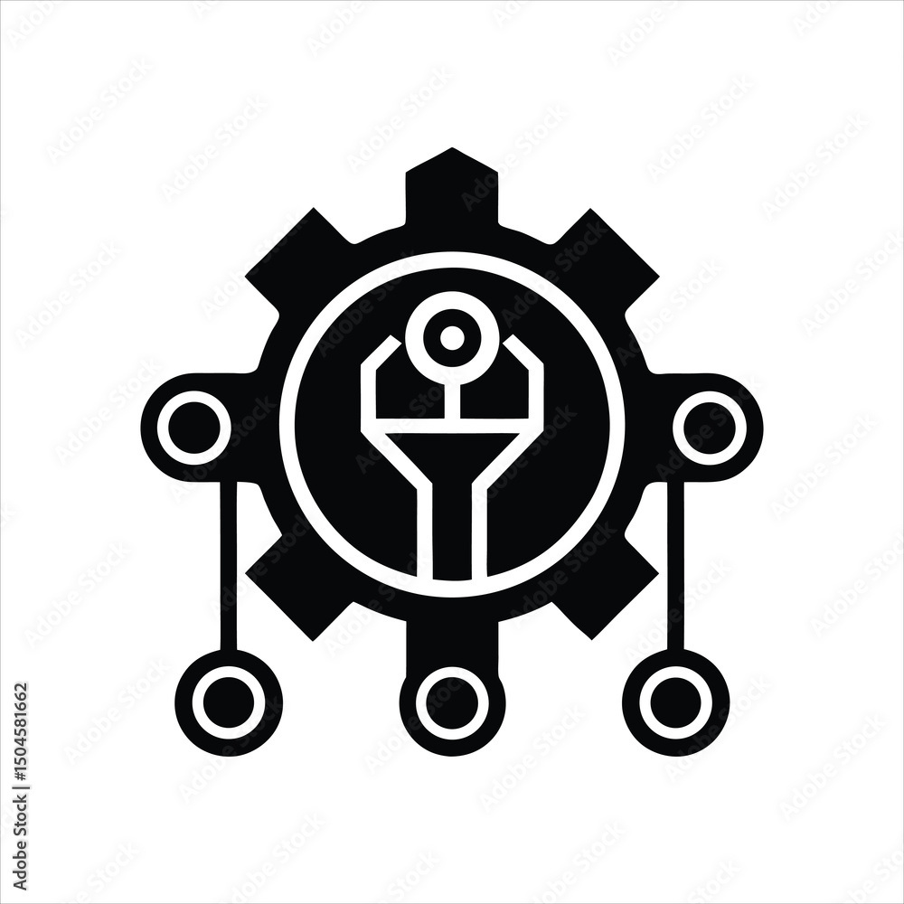 Predictive Maintenance Icon Silhouette Vector Design Predictive Maintenance Icon Silhouette Vector Design