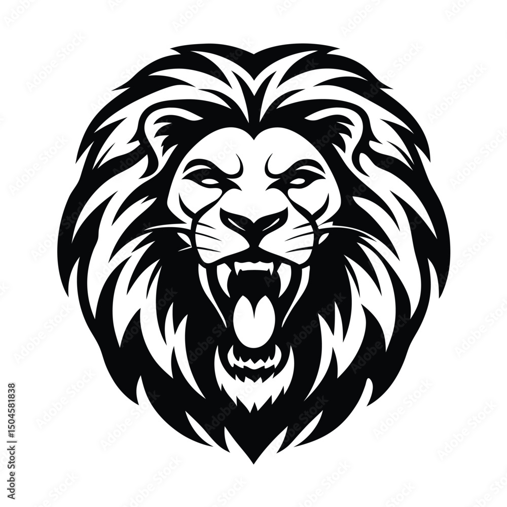 Silhouette of a Regal Lion Head vector clip art Silhouette of a Regal Lion Head vector clip art