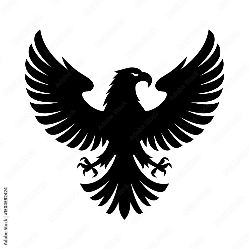 Obraz premium Powerful Eagle Silhouette in Flight