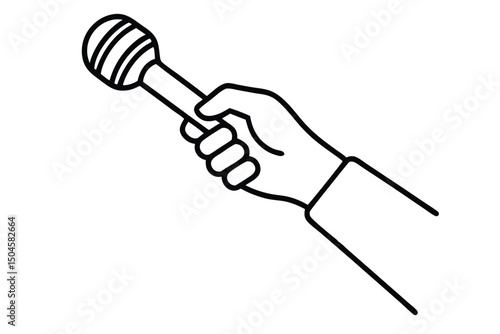 hand holding microphone